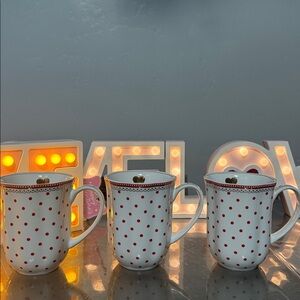 Valentine’s Day Grace Teaware Porcelain Polka Dot Mugs With Hearts Inside.